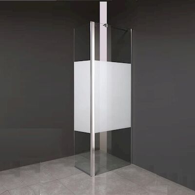Zijwand Inloopdouche Athena met Draaibaar Hoekpaneel Middenband 30×200 cm 8 mm NANO Glas