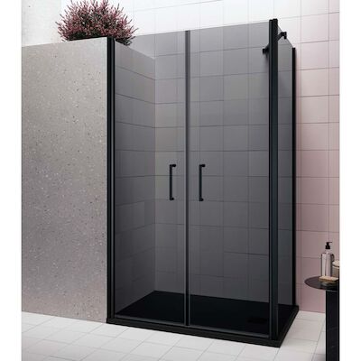Zijwand Lacus Giglio Evo 70×200 Cm Aluminium Profiel Rookglas Zwart