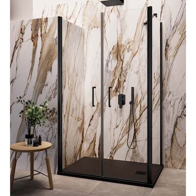 Zijwand Lacus Giglio Evo 80×200 Cm Aluminium Profiel Mat Zwart