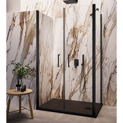 Zijwand Lacus Giglio Evo 90×200 Cm Aluminium Profiel Mat Zwart