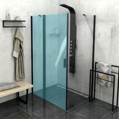 Zijwand Sapho Zoom Line Black 100×200 cm 6 mm Helder Glas tbv nisdeur Zoom Line Black Mat Zwart