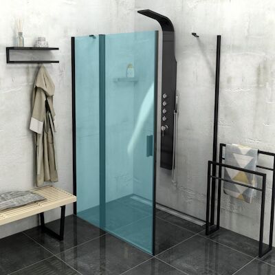 Zijwand Sapho Zoom Line Black 90×200 cm 6 mm Helder Glas tbv nisdeur Zoom Line Black Mat Zwart