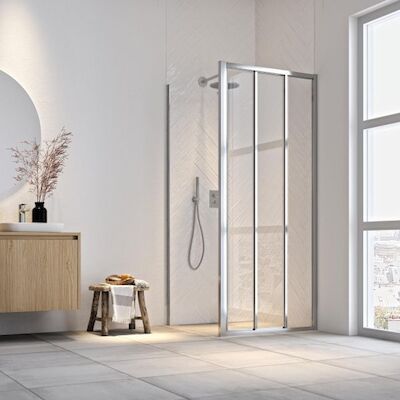 Zijwand voor Schuifdeur Sealskin Hooked 90×200 cm 6 mm Helder Glas Zilver